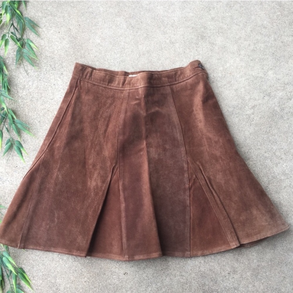 Crocker vintage suede flare skirt